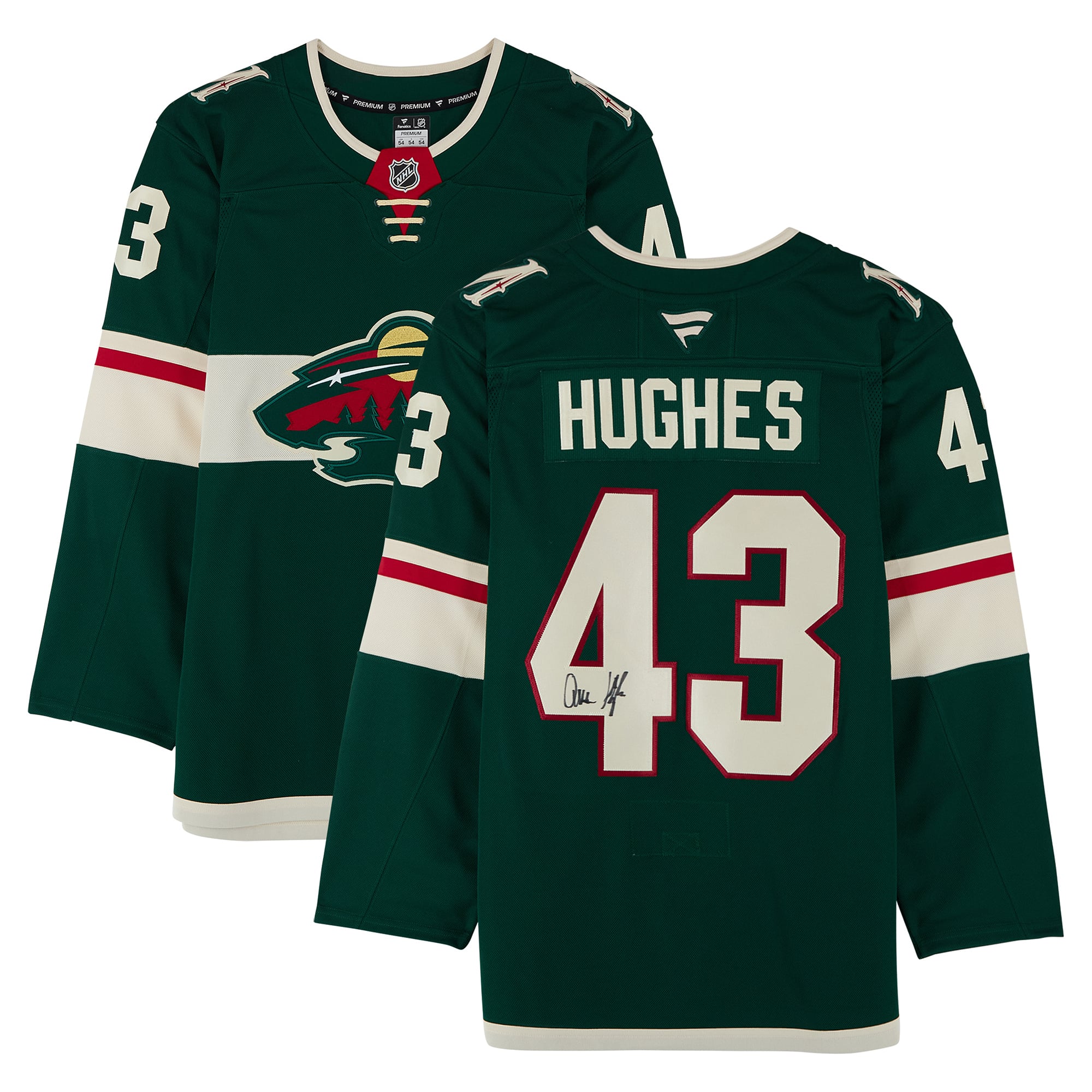 Quinn Hughes Minnesota Wild Autographed Green Fanatics Premium Jersey