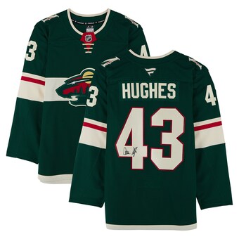 Quinn Hughes Minnesota Wild Autographed Green Fanatics Premium Jersey