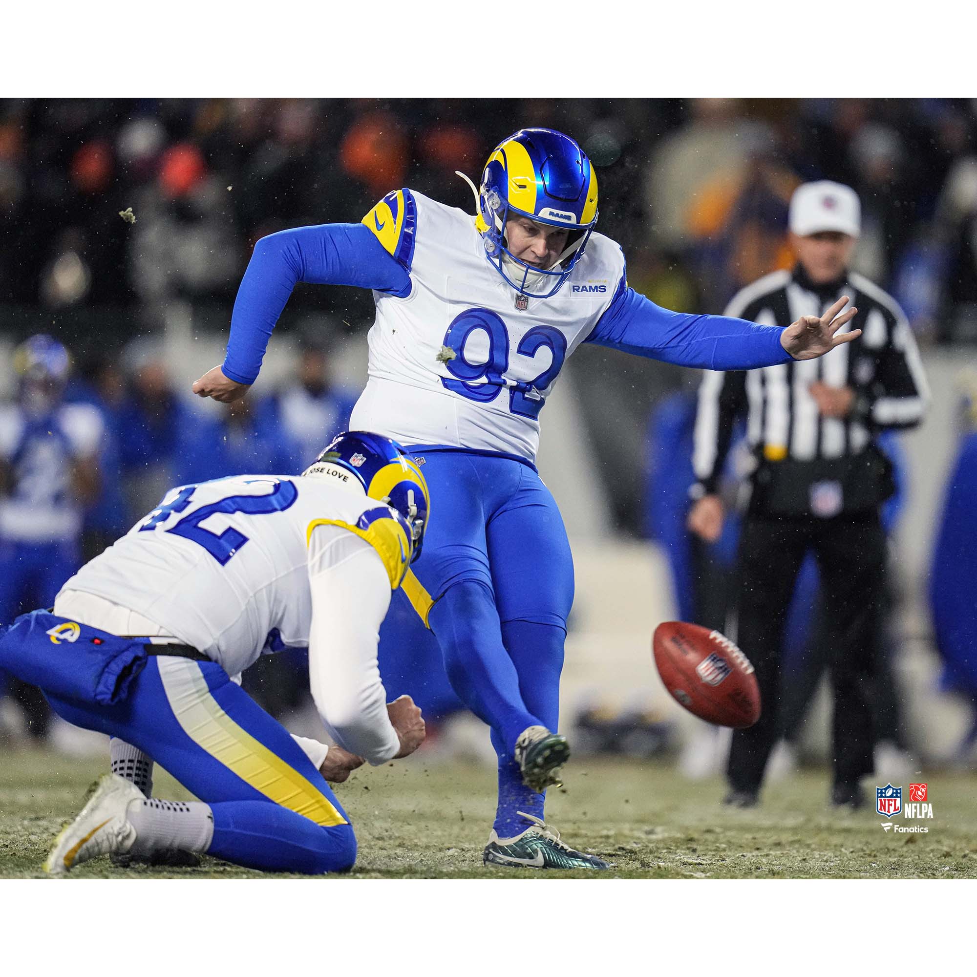 Harrison Mevis Los Angeles Rams Unsigned 2025 NFC Divisional Round Game-Winning Field Goal Photograph