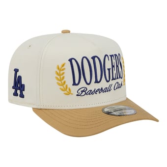 Men's New Era Cream Los Angeles Dodgers Club 9FIFTY A-Frame Snapback Hat