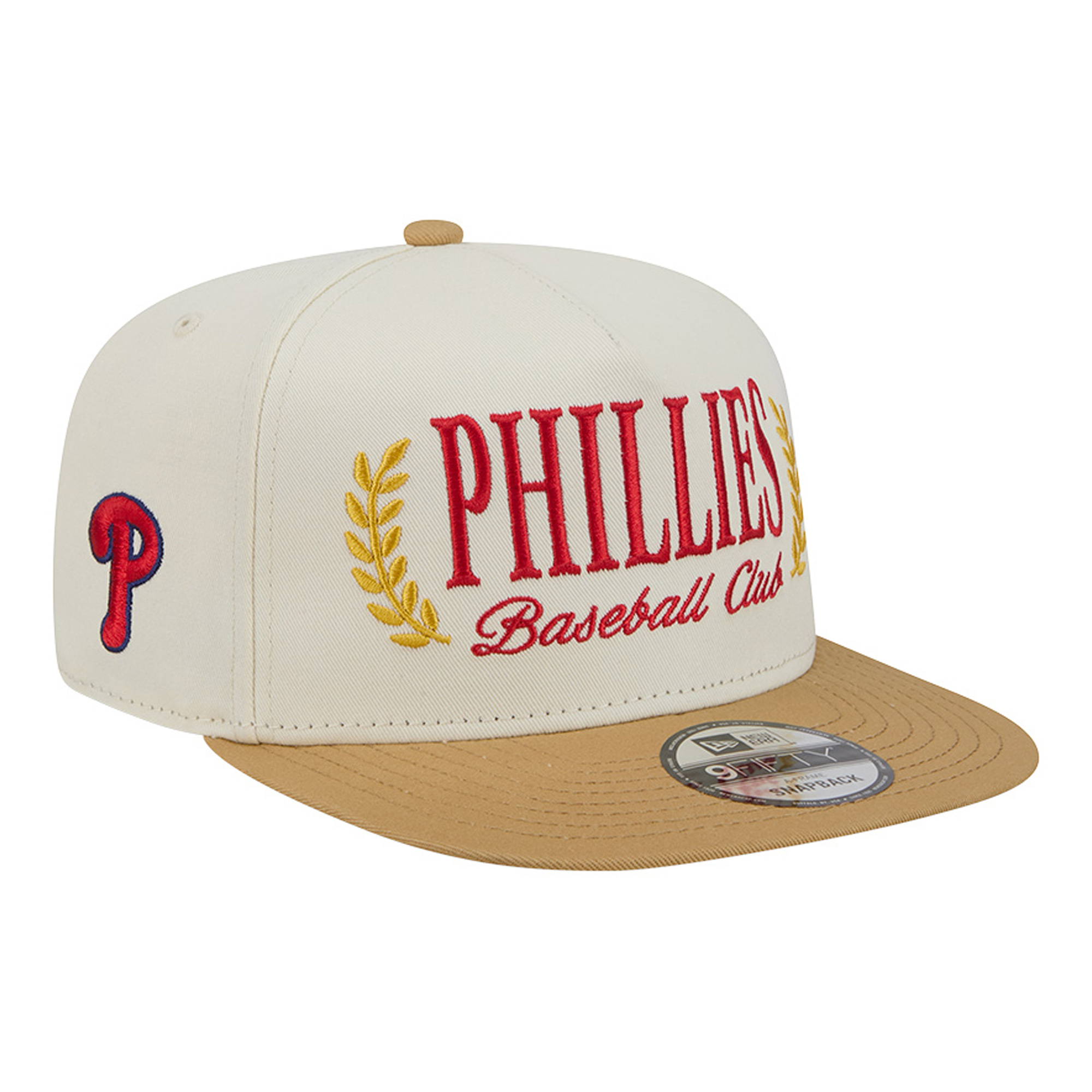 Men's New Era Cream Philadelphia Phillies Club 9FIFTY A-Frame Snapback Hat