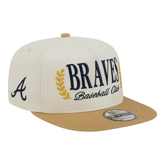 Men's New Era Cream Atlanta Braves Club 9FIFTY A-Frame Snapback Hat