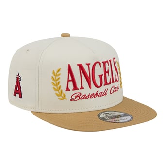 Men's New Era Cream Los Angeles Angels Club 9FIFTY A-Frame Snapback Hat