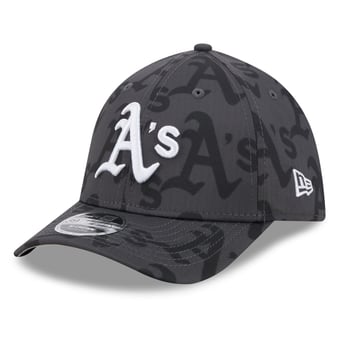 Men's New Era  Gray Athletics Halftone 39THIRTY Flex Hat