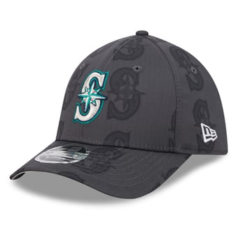 Men's New Era  Gray Seattle Mariners Halftone 39THIRTY Flex Hat