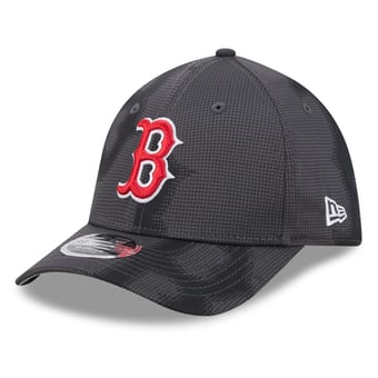 Men's New Era  Gray Boston Red Sox Halftone 39THIRTY Flex Hat