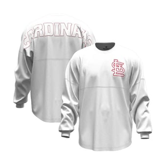 Women's Fanatics White St. Louis Cardinals Baseball Stitch Spirit Jersey Long Sleeve T-Shirt