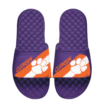 Unisex ISlide Clemson Tigers Paint Stripes Slide Sandals