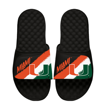 Unisex ISlide Miami Hurricanes Paint Stripes Slide Sandals