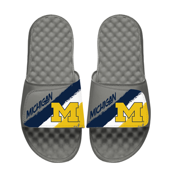 Unisex ISlide Michigan Wolverines Paint Stripes Slide Sandals