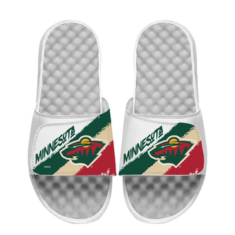 Unisex ISlide Minnesota Wild Paint Stripes Slide Sandals