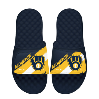 Unisex ISlide Milwaukee Brewers Paint Stripes Slide Sandals