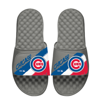 Unisex ISlide Chicago Cubs Paint Stripes Slide Sandals