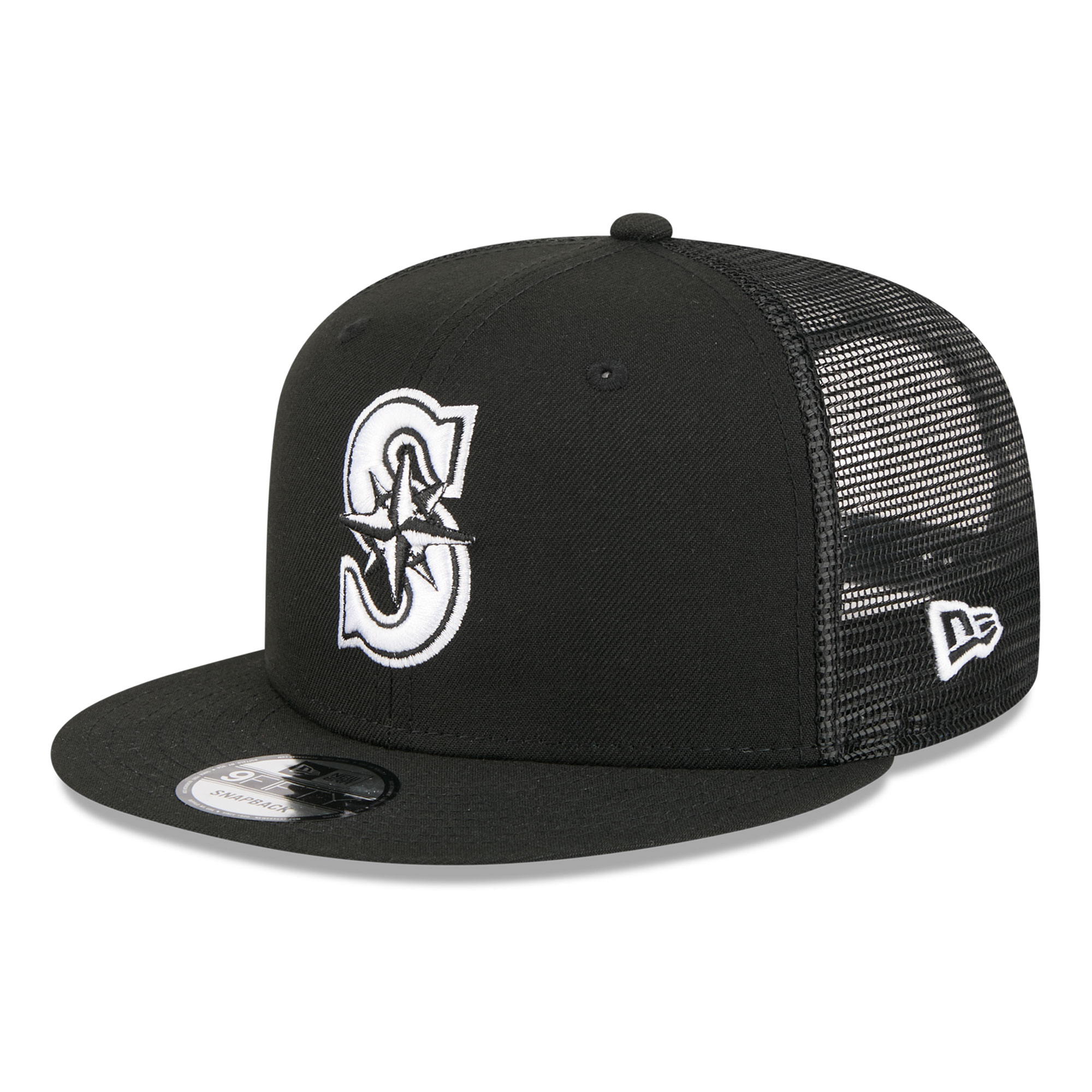 Men’s New Era Black Seattle Mariners 9FIFTY Adjustable Trucker Hat Men’s New Era Black Seattle Mariners 9FIFTY Adjustable Trucker Hat