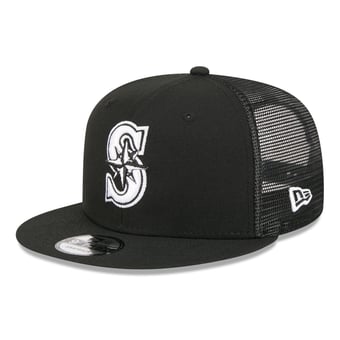 Men's New Era Black Seattle Mariners 9FIFTY Adjustable Trucker Hat
