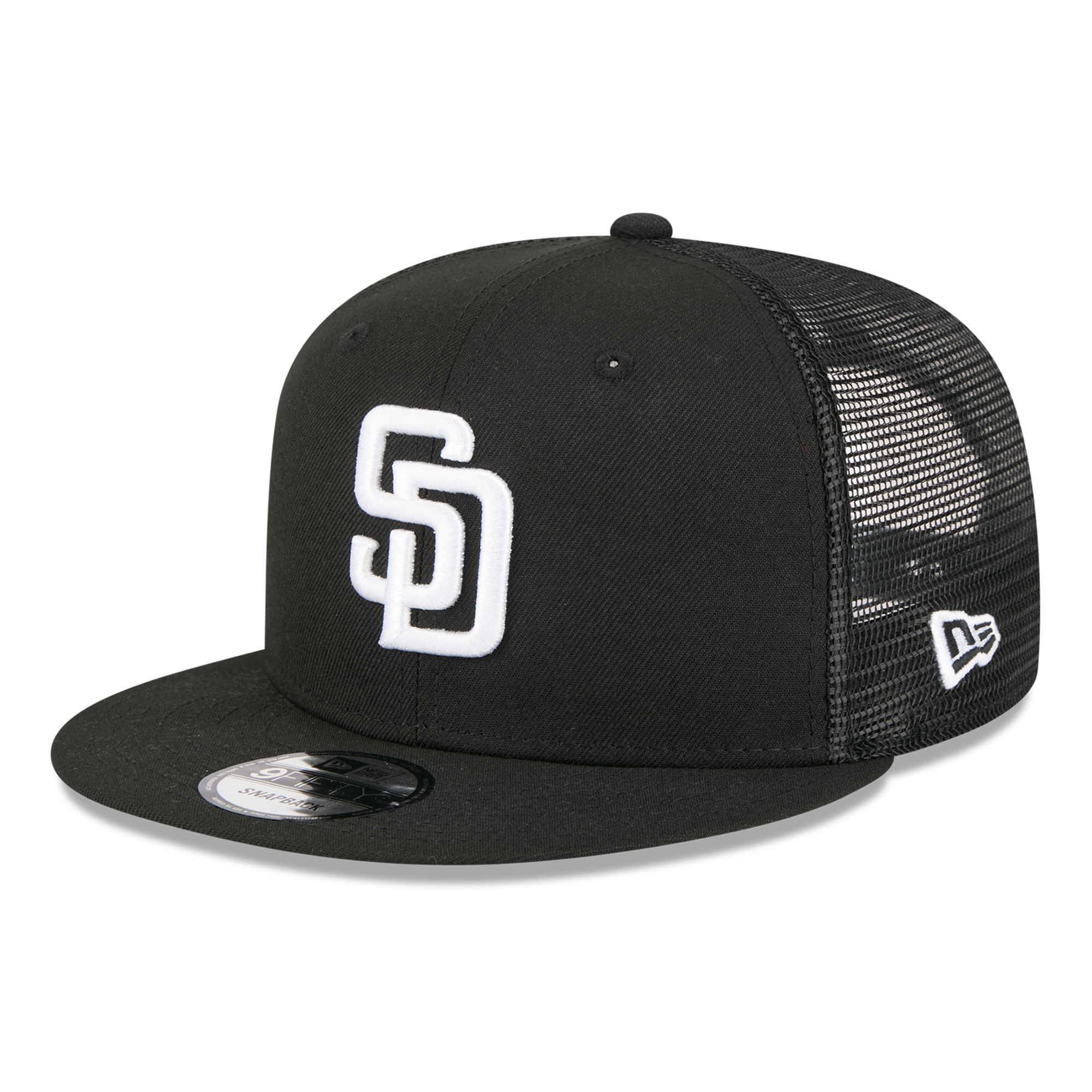 Men's New Era Black San Diego Padres 9FIFTY Adjustable Trucker Hat