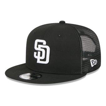 Men's New Era Black San Diego Padres 9FIFTY Adjustable Trucker Hat
