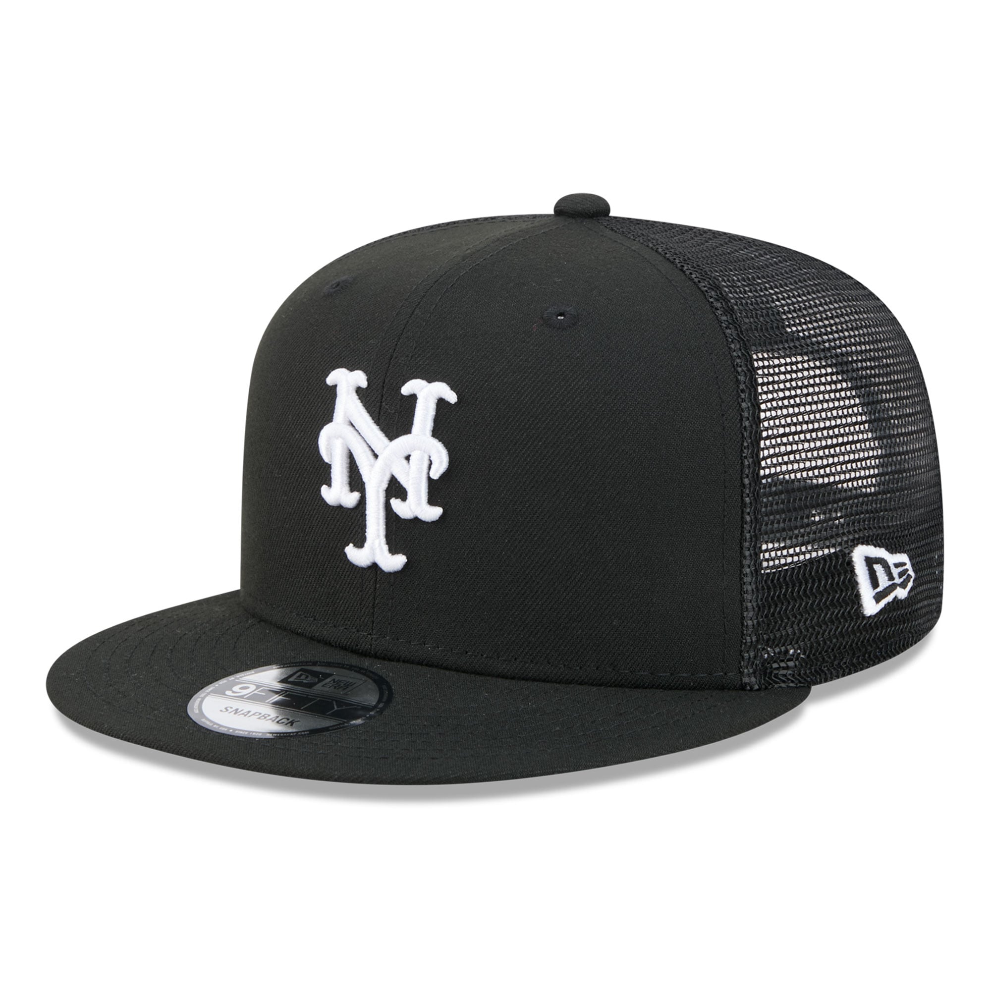 Men's New Era Black New York Mets 9FIFTY Adjustable Trucker Hat