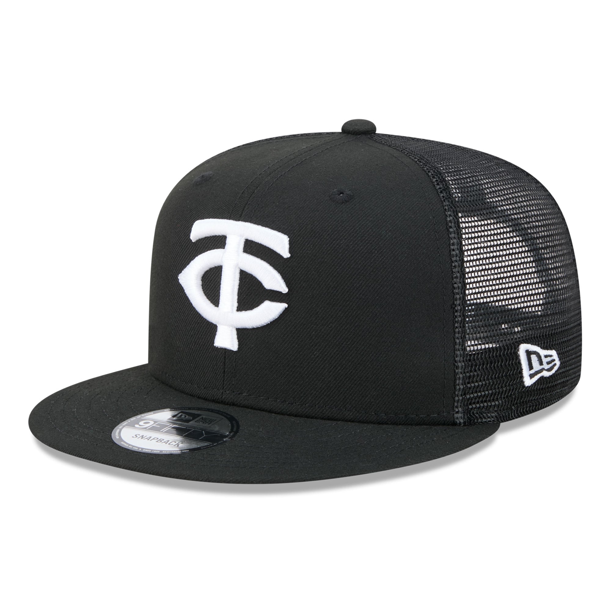 Men's New Era Black Minnesota Twins 9FIFTY Adjustable Trucker Hat