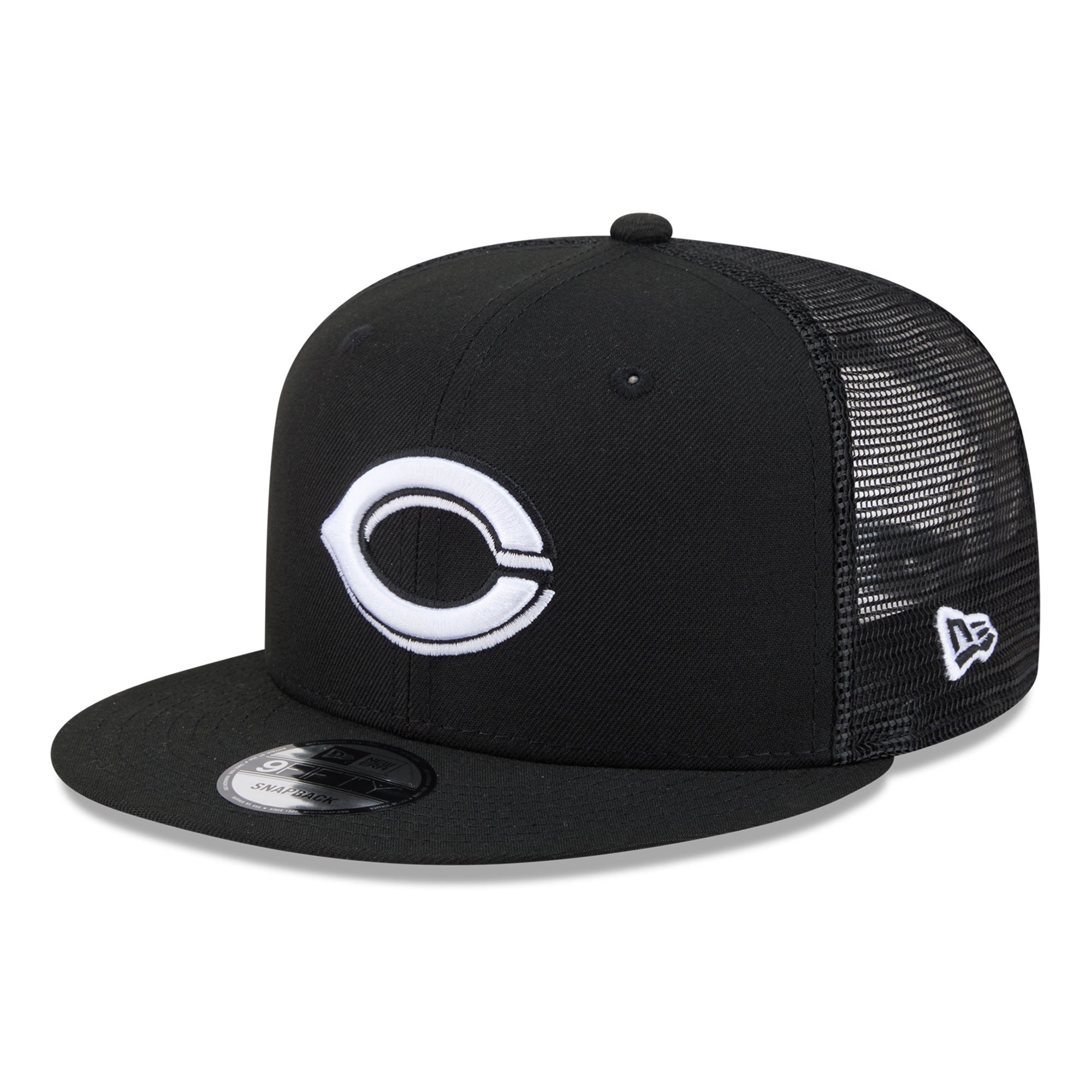 Men's New Era Black Cincinnati Reds 9FIFTY Adjustable Trucker Hat