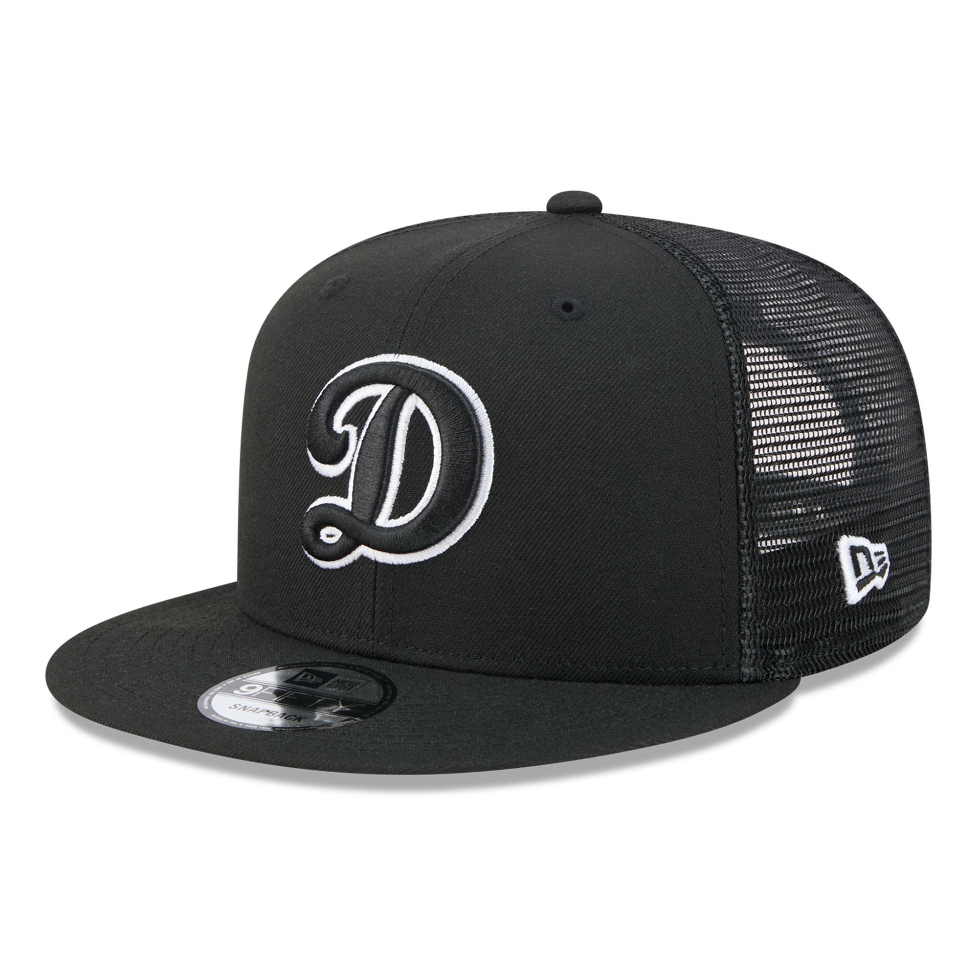 Men's New Era Black Los Angeles Dodgers 9FIFTY Adjustable Trucker Hat