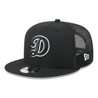 Men's New Era Black Los Angeles Dodgers 9FIFTY Adjustable Trucker Hat