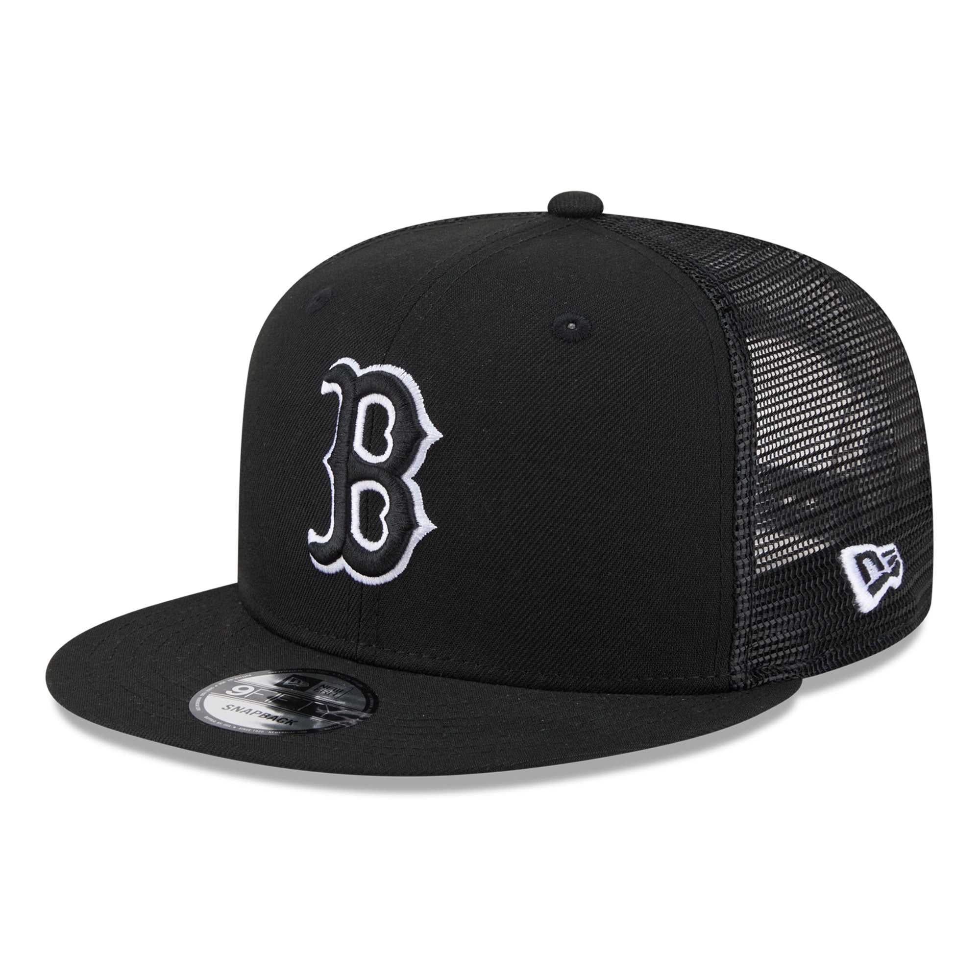 Men's New Era Black Boston Red Sox 9FIFTY Adjustable Trucker Hat