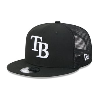 Men's New Era Black Tampa Bay Rays 9FIFTY Adjustable Trucker Hat