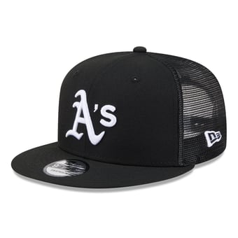 Men's New Era Black Athletics 9FIFTY Adjustable Trucker Hat