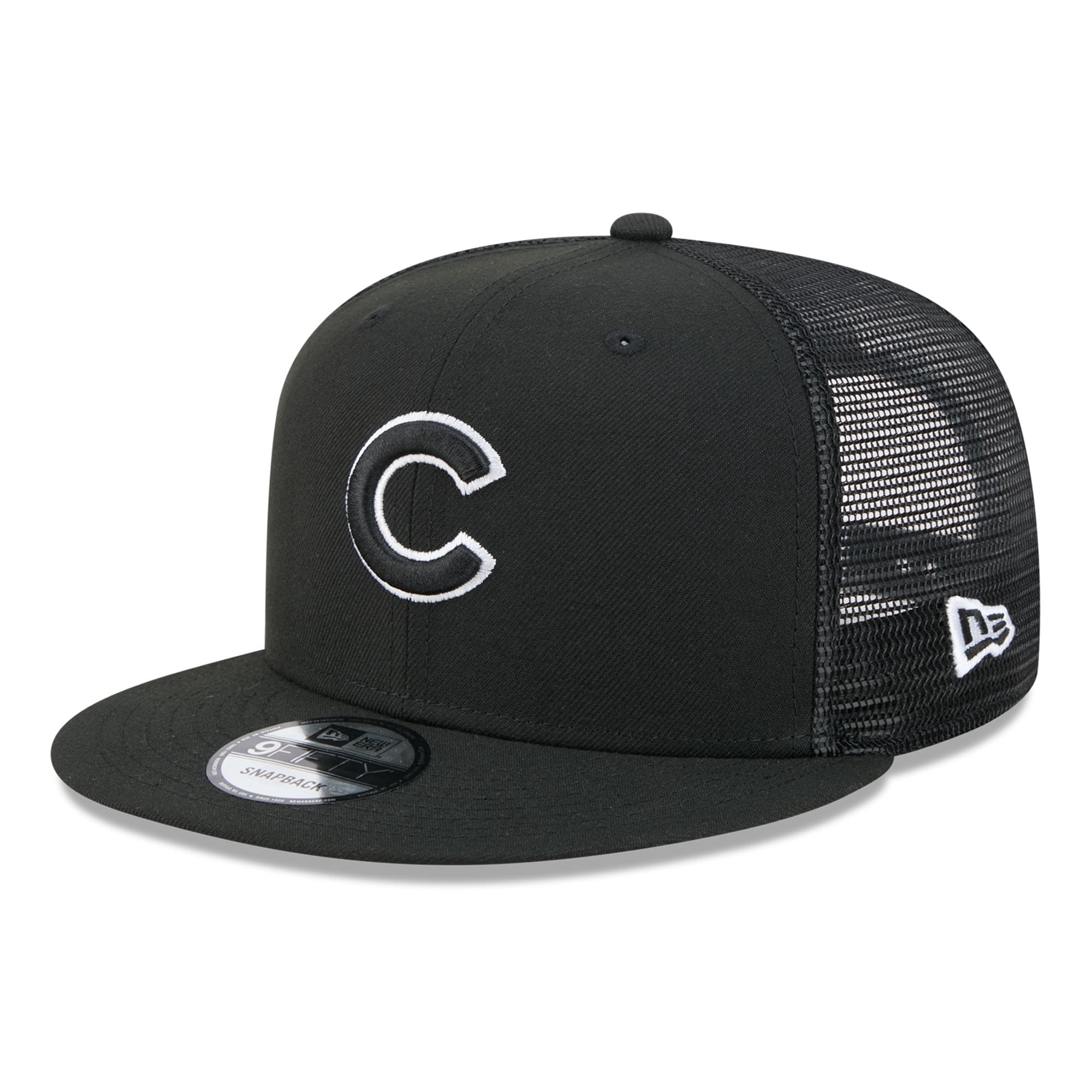 Men's New Era Black Chicago Cubs 9FIFTY Adjustable Trucker Hat