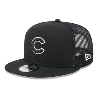Men's New Era Black Chicago Cubs 9FIFTY Adjustable Trucker Hat