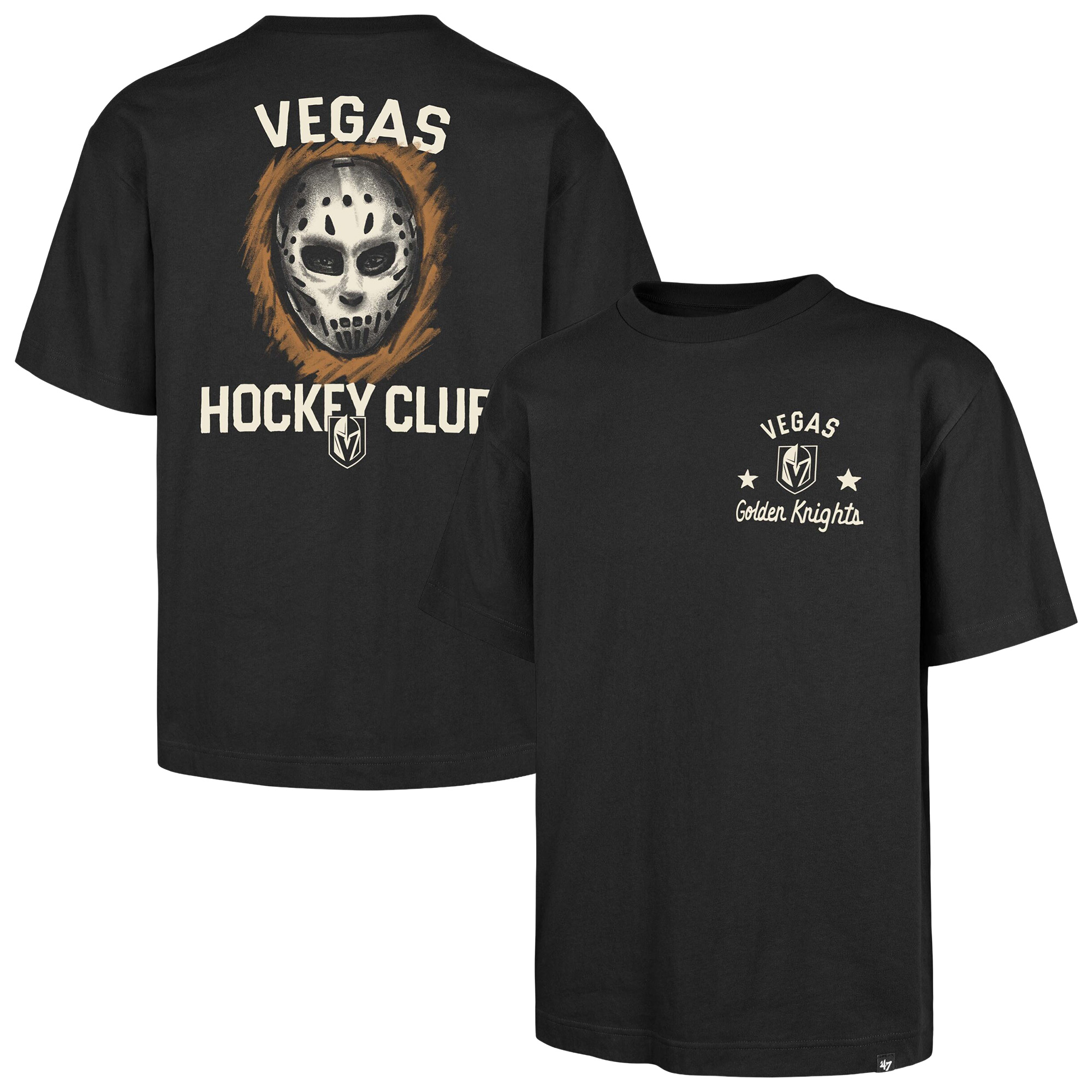 Men's '47  Black Vegas Golden Knights HPD Mask Foundation T-Shirt
