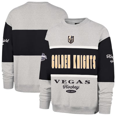 Men's '47  Gray Vegas Golden Knights Fall Maximilist Crew Sweatshirt
