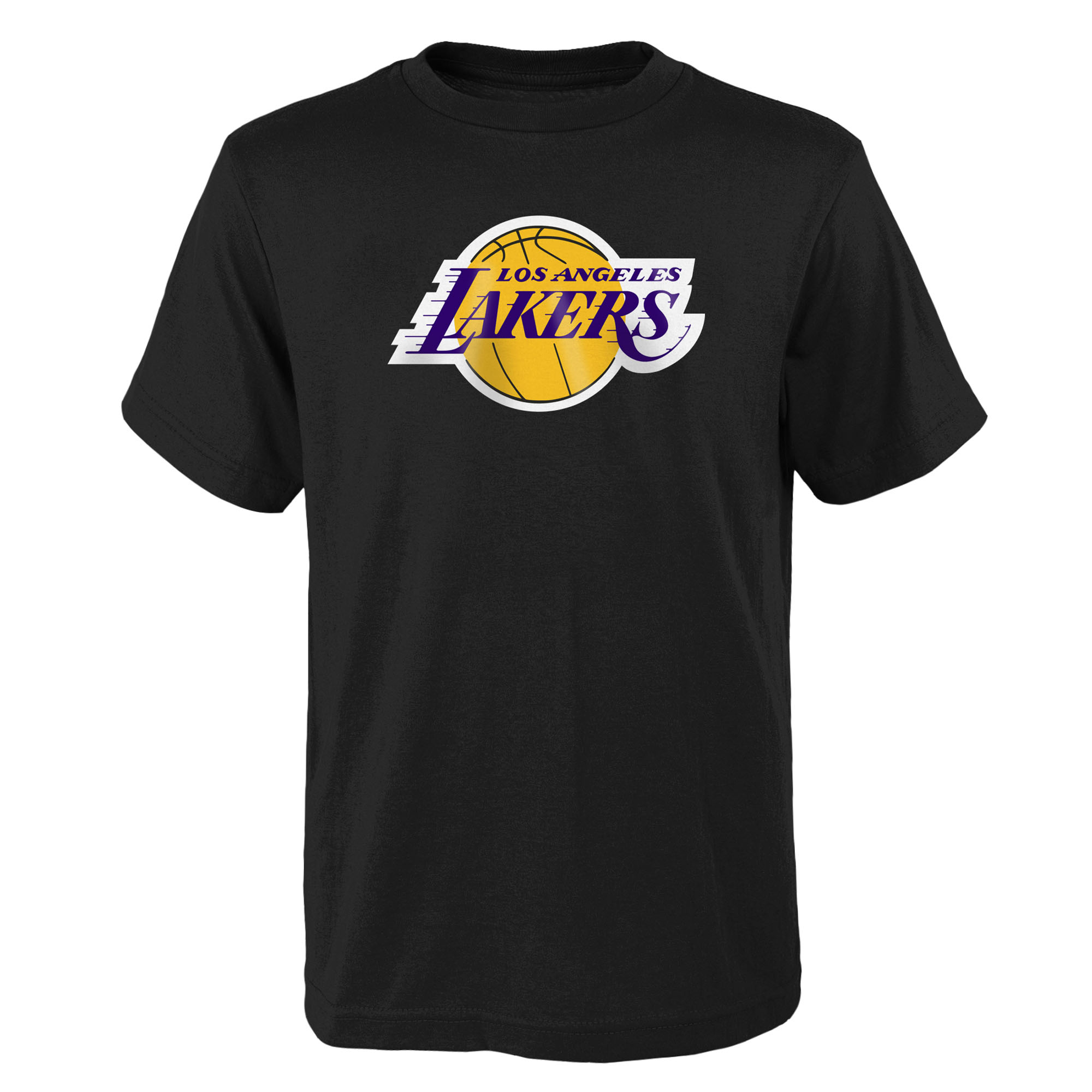 Outerstuff Big Boys' and Girls' Black Los Angeles Lakers Primary Logo T-Shirt - Black