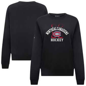 Women's Levelwear Black Montreal Canadiens Yvette Limelight Big Letter Sweatshirt