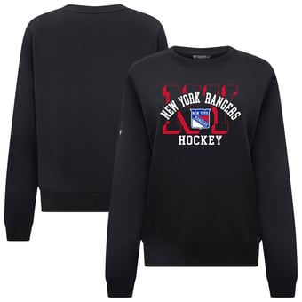 Women's Levelwear Black New York Rangers Yvette Limelight Big Letter Sweatshirt