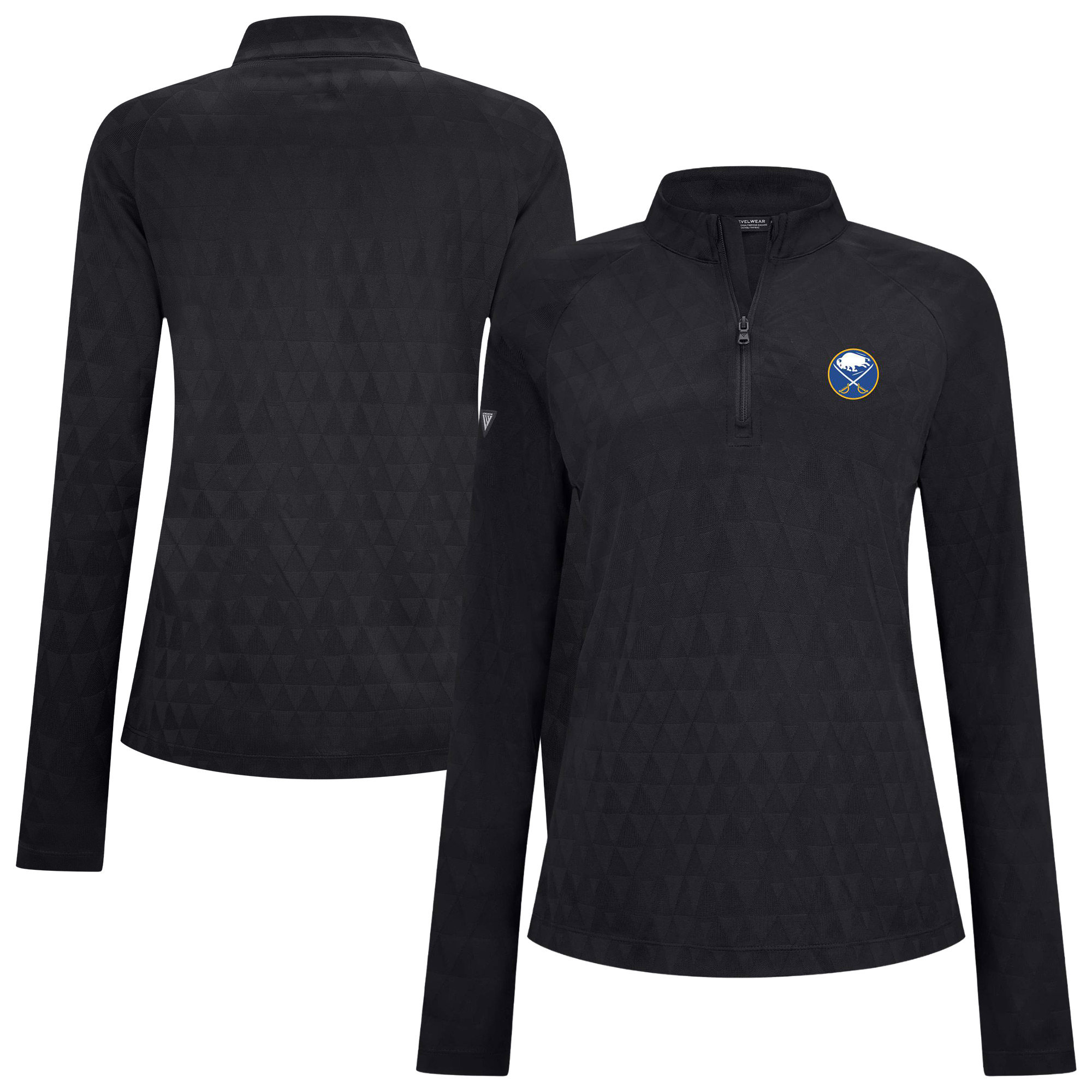 Women’s Levelwear Black Buffalo Sabres Spike Raglan Quarter-Zip Top