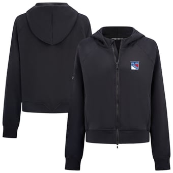 Women's Levelwear Black New York Rangers Judd Raglan Full-Zip Hoodie