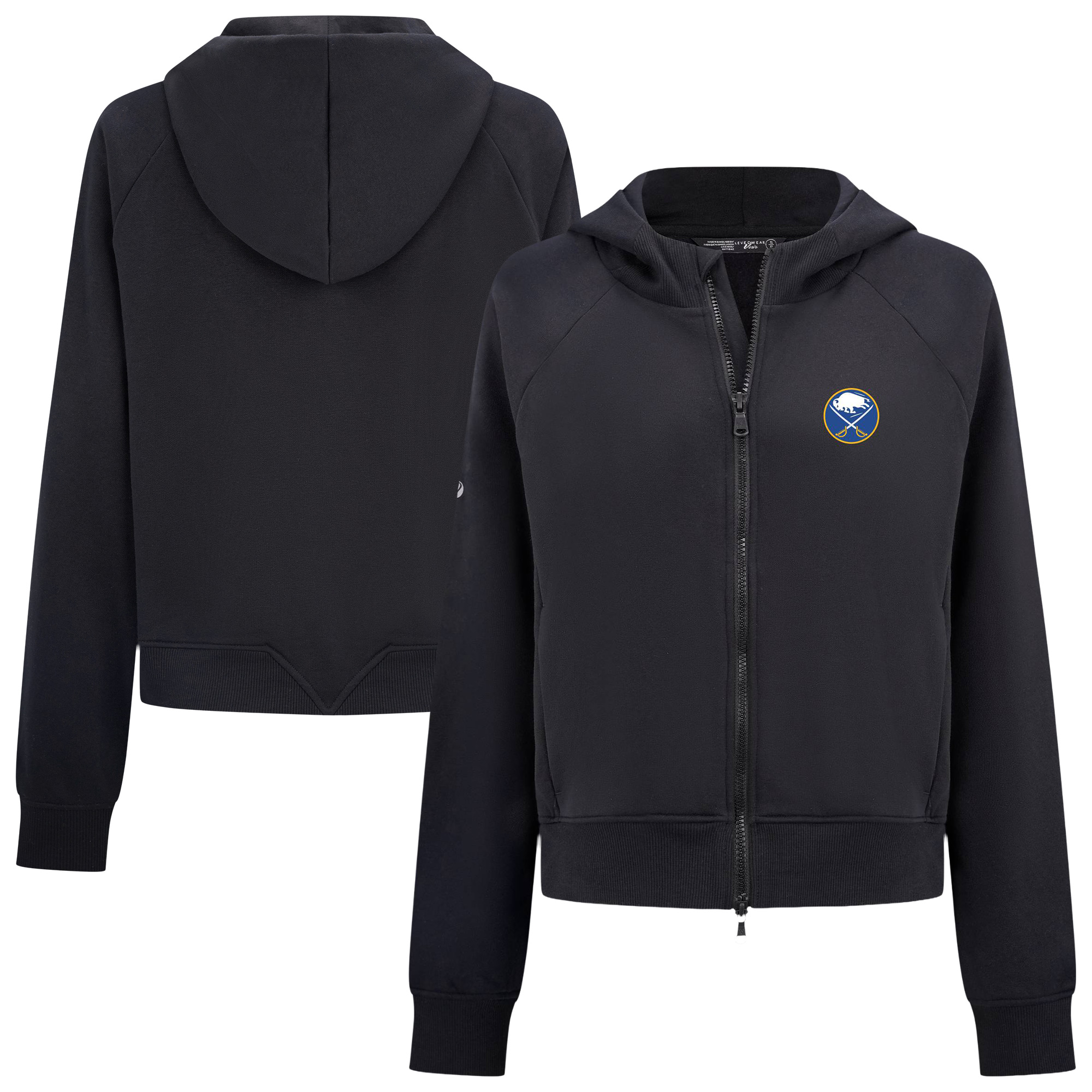 Women’s Levelwear Black Buffalo Sabres Judd Raglan Full-Zip Hoodie Women’s Levelwear Black Buffalo Sabres Judd Raglan Full-Zip Hoodie