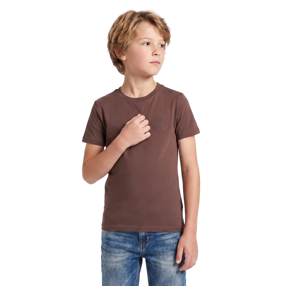 T-Shirt PSG Essentials Logo Monochrome - Marron - Enfant