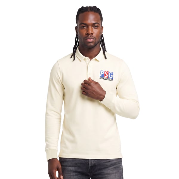 Polo manches longues PSG Timeless - Beige clair
