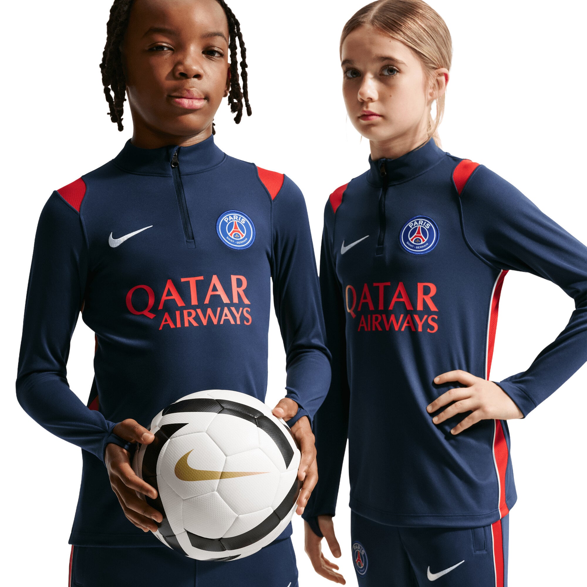 PSG Nike Academy Pro Training Drill Top - Midnight Navy - Kids: retailer-supplied image