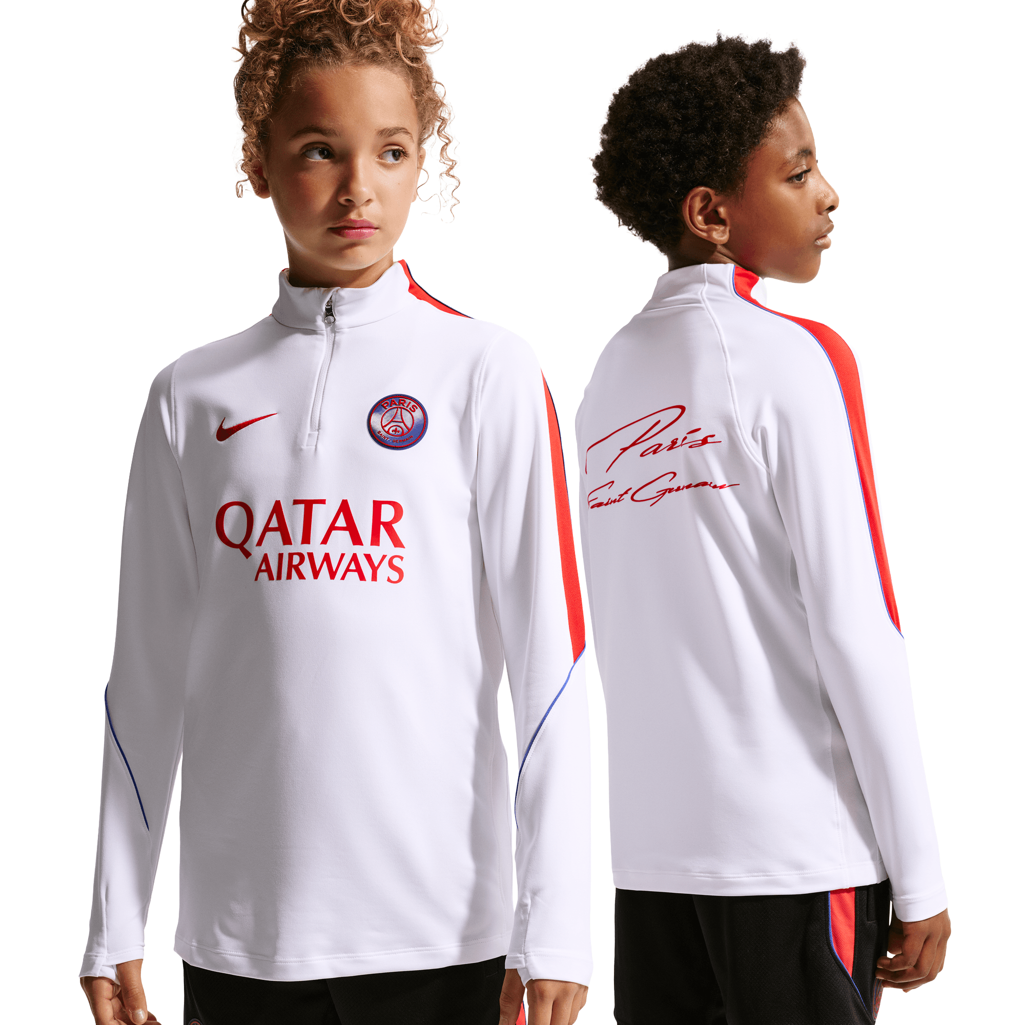 PSG Nike Strike Training Drill Top - White - Kids: retailer-supplied image