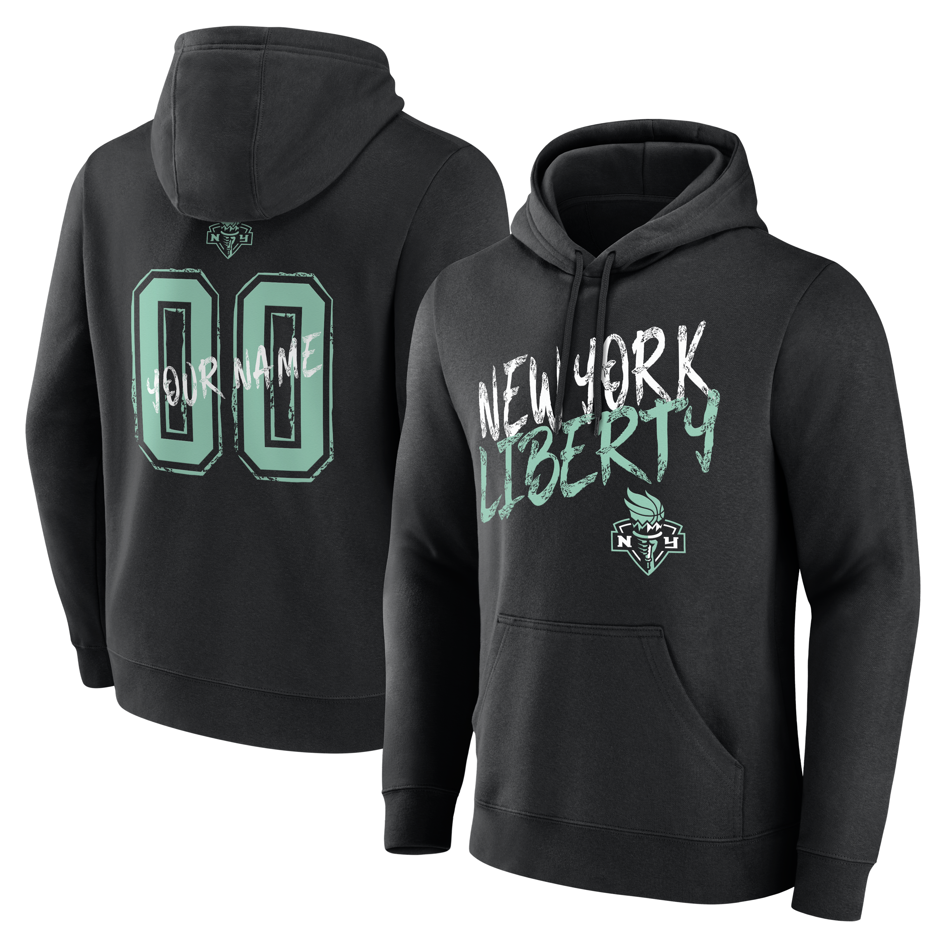 Men’s Black New York Liberty Big & Tall Hustle Personalized Name & Number Hoodie Men’s Black New York Liberty Big & Tall Hustle Personalized Name & Number Hoodie