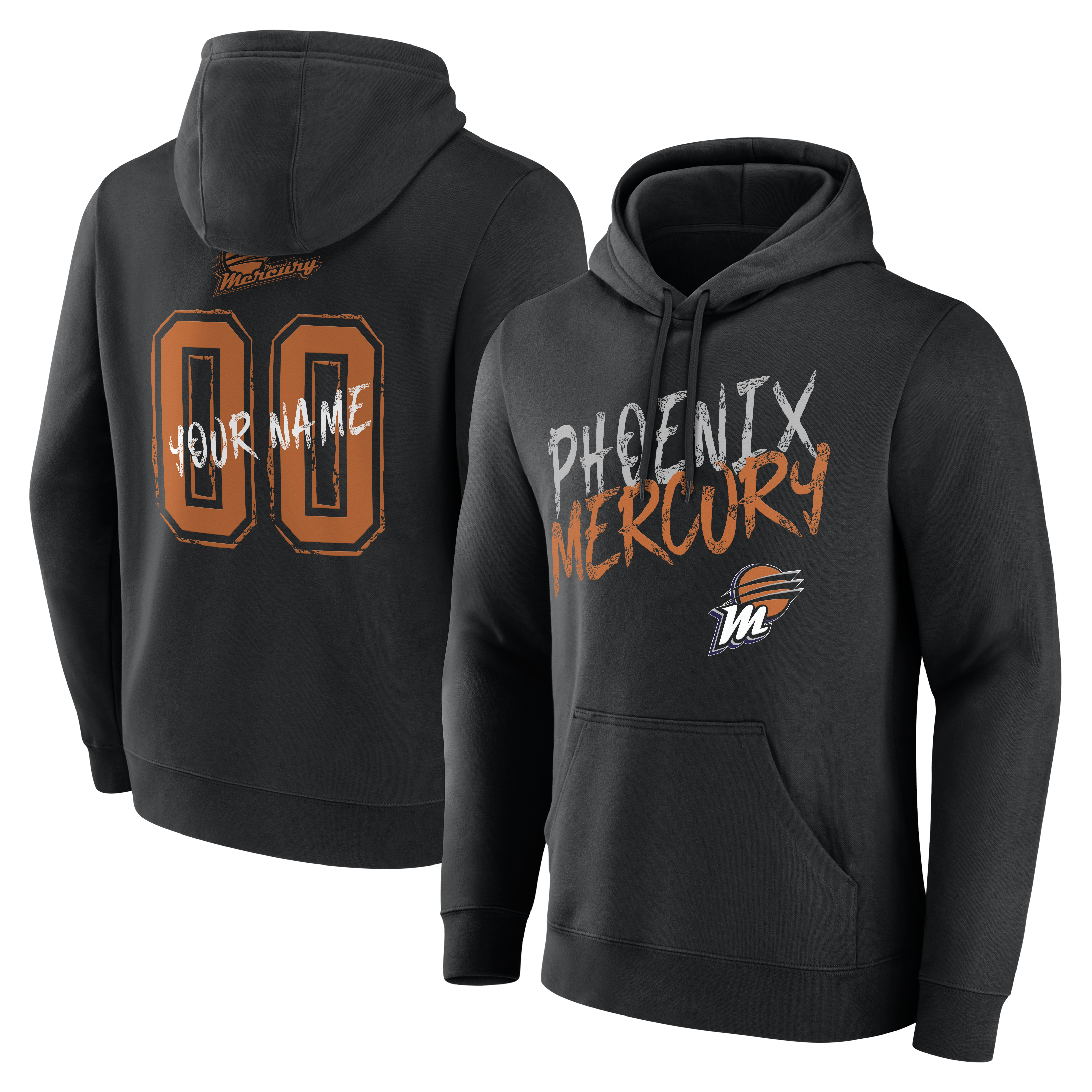 Men’s Black Phoenix Mercury Big & Tall Hustle Personalized Name & Number Hoodie Men’s Black Phoenix Mercury Big & Tall Hustle Personalized Name & Number Hoodie