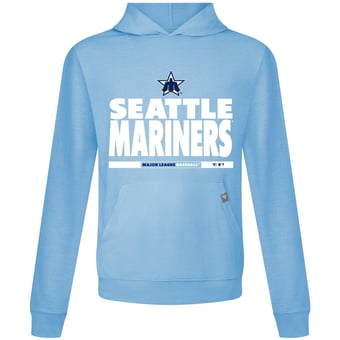 Men's Levelwear  Light Blue Seattle Mariners Relay Center Stage Long Sleeve Hooded T-Shirt
