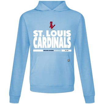 Men's Levelwear  Light Blue St. Louis Cardinals Relay Center Stage Long Sleeve Hooded T-Shirt