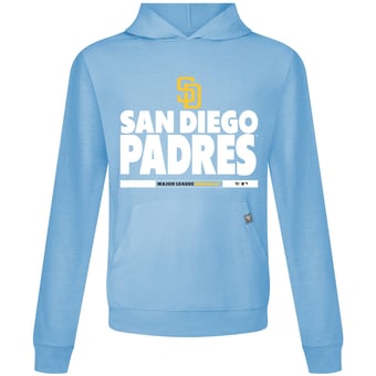 Men's Levelwear  Light Blue San Diego Padres Relay Center Stage Long Sleeve Hooded T-Shirt