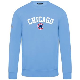 Men's Levelwear  Light Blue Chicago Cubs Zane Felt Arch Pullover Sweatshirt
