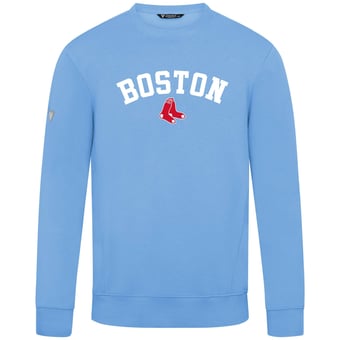 Men's Levelwear  Light Blue Boston Red Sox Zane Felt Arch Pullover Sweatshirt